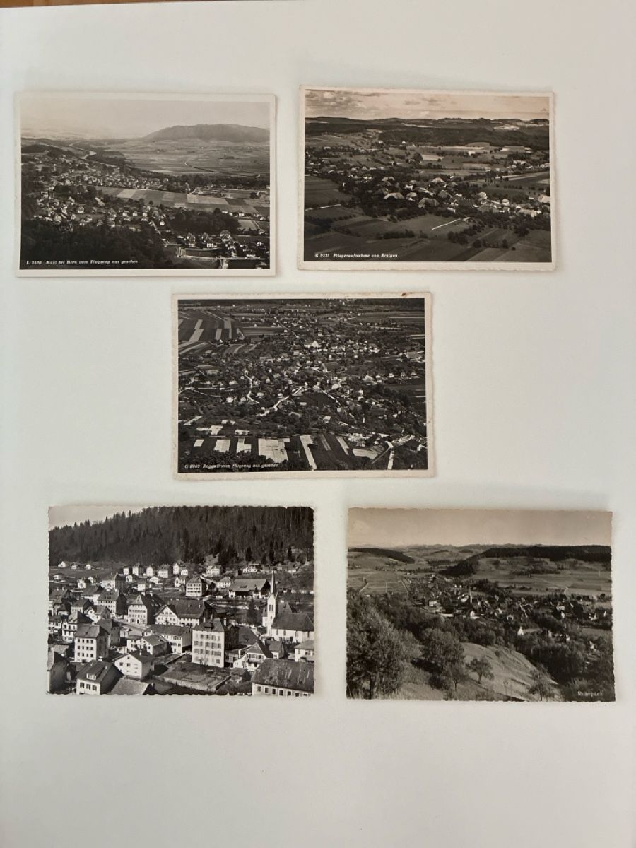 Cartoline postali: 10 Ansichtskarten Schweiz diverse Flugaufnahmen Kt. Bern 2 – Usato da Oftringen venduto da Cla.vD.74
