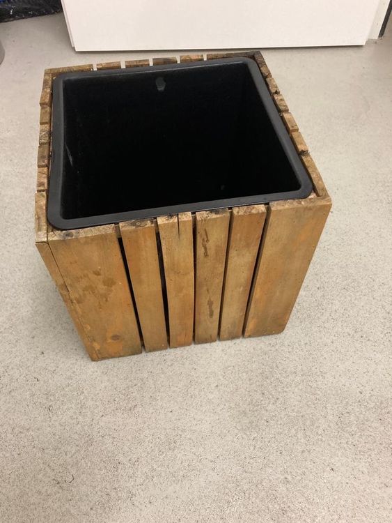 Yardwe Holztöpfe Mit Rinden-Optik – 3 Stück, Je 9 Cm, Rustikale Übertöpfe