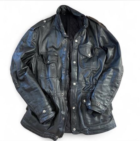 Black vintage leather jacket 