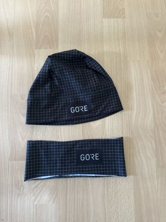 Gore Wear Mütze und Stirnband schwarz kariert