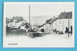 Cernier - Rue du Village - Tramway - Chemin de fer - 1907