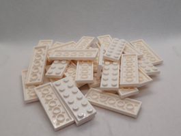 Lego 30 Stk. Plate 2x6 weiss (new)