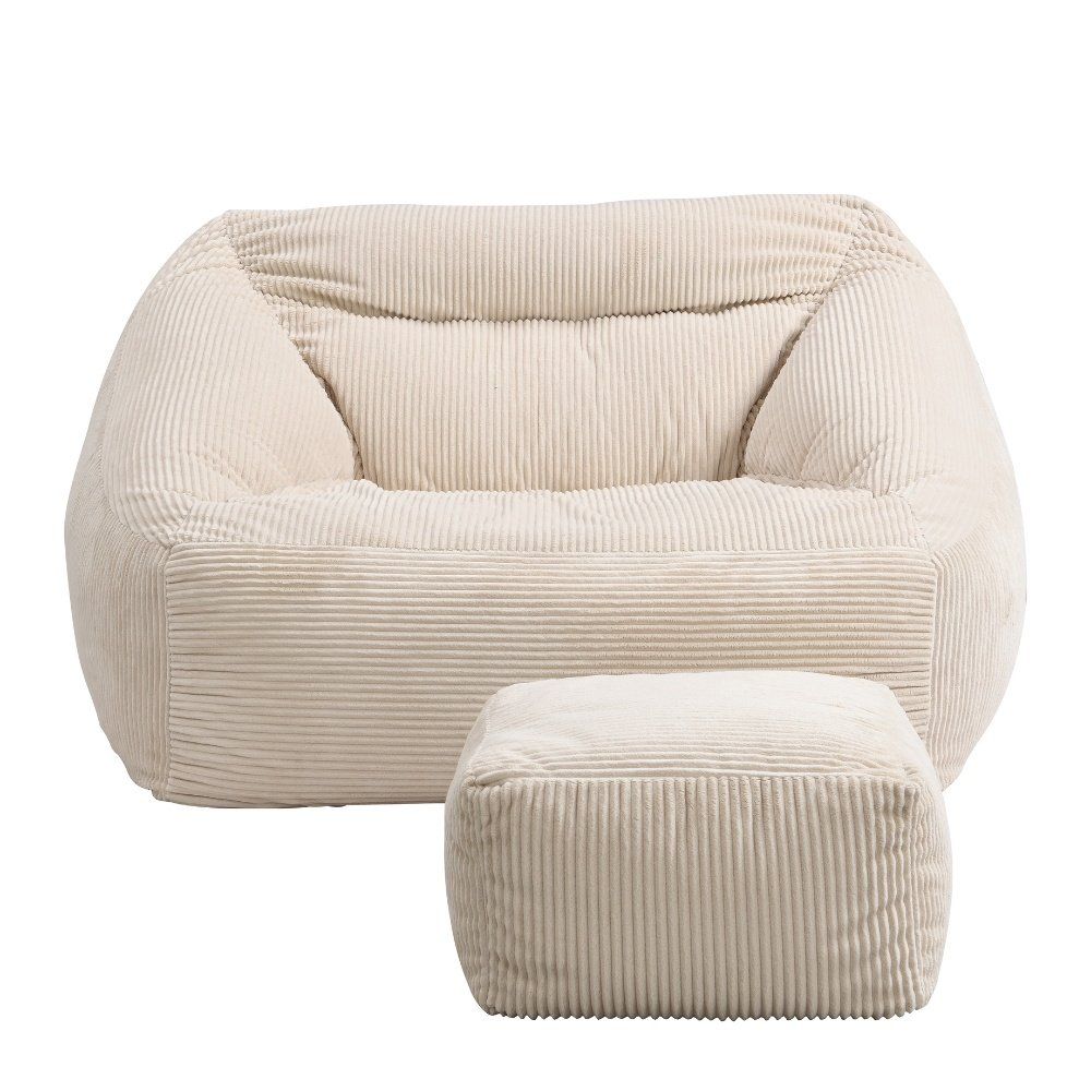 Sessel: 21229 - Sitzsack mit Hocker BIGGY - Beige – Neu und originalverpackt aus Wallenwil von toesstal-vertrieb 5