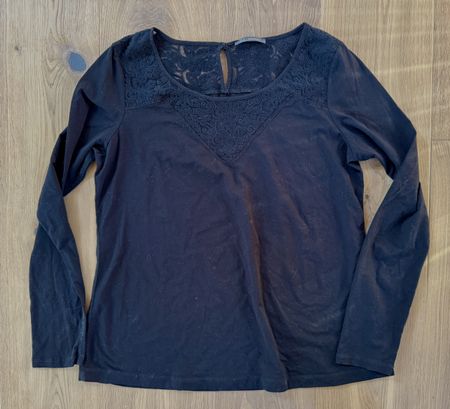 Leichtes NILE Shirt Langarm mit Spitzen Gr. M