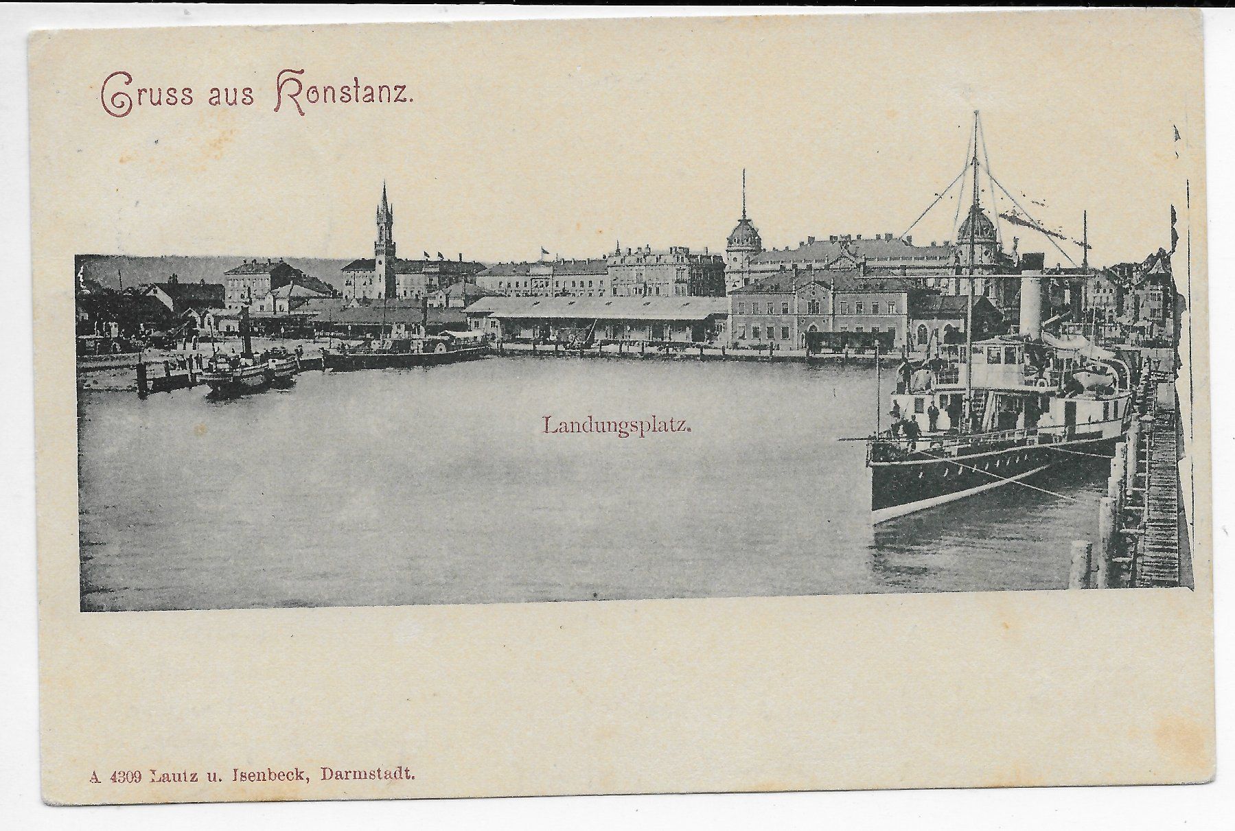 Cartoline postali: Gruss aus Konstanz, Landungsplatz – Usato da Hefenhofen venduto da Richsalz