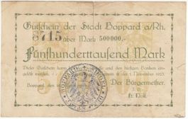 Boppard 500000 Mark 16.08.1923 SS++