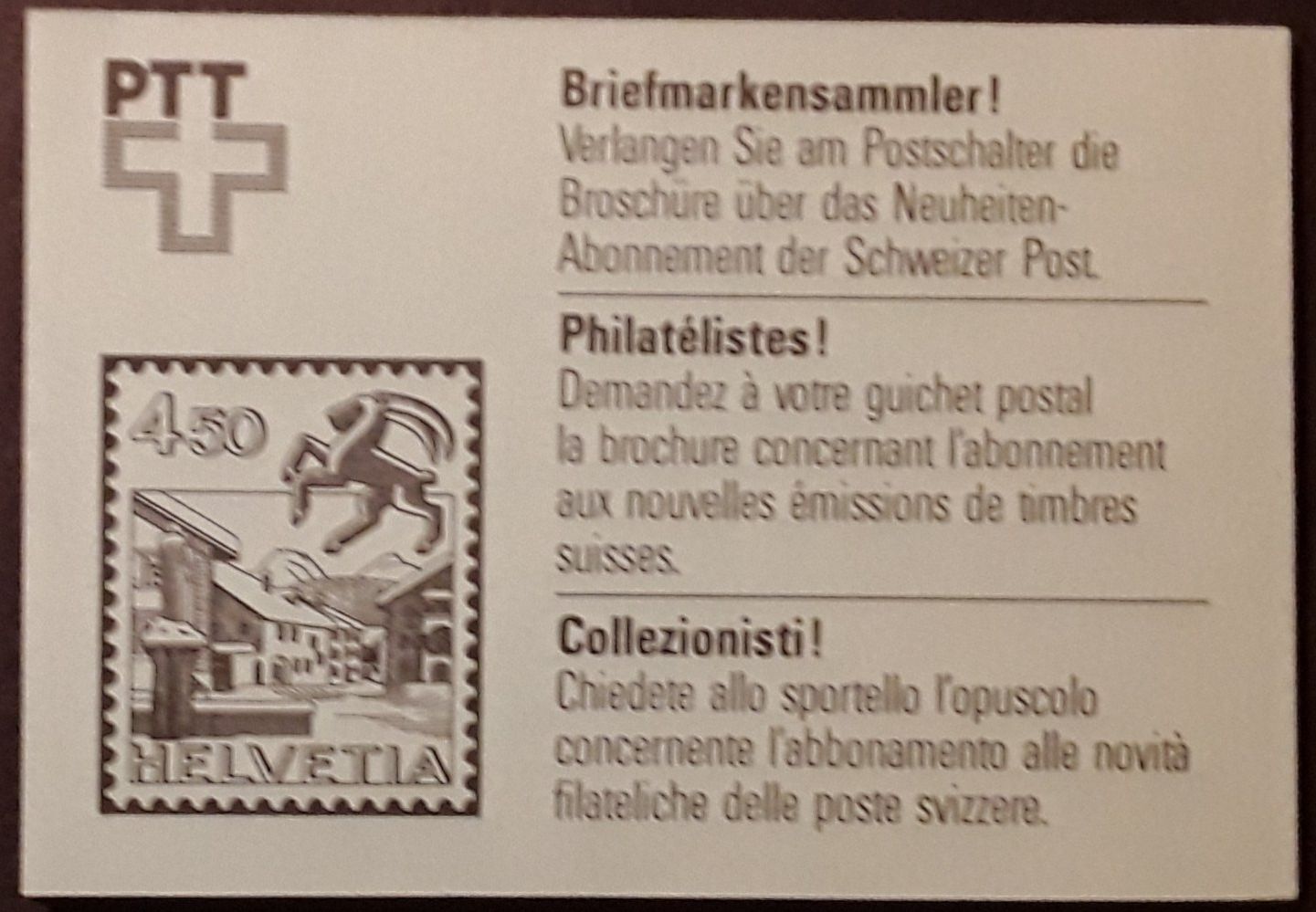 Tutti i francobolli: 1985: Markenheftchen ** Nr.0-80 – Usato da Walperswil venduto da Tcheidi 1