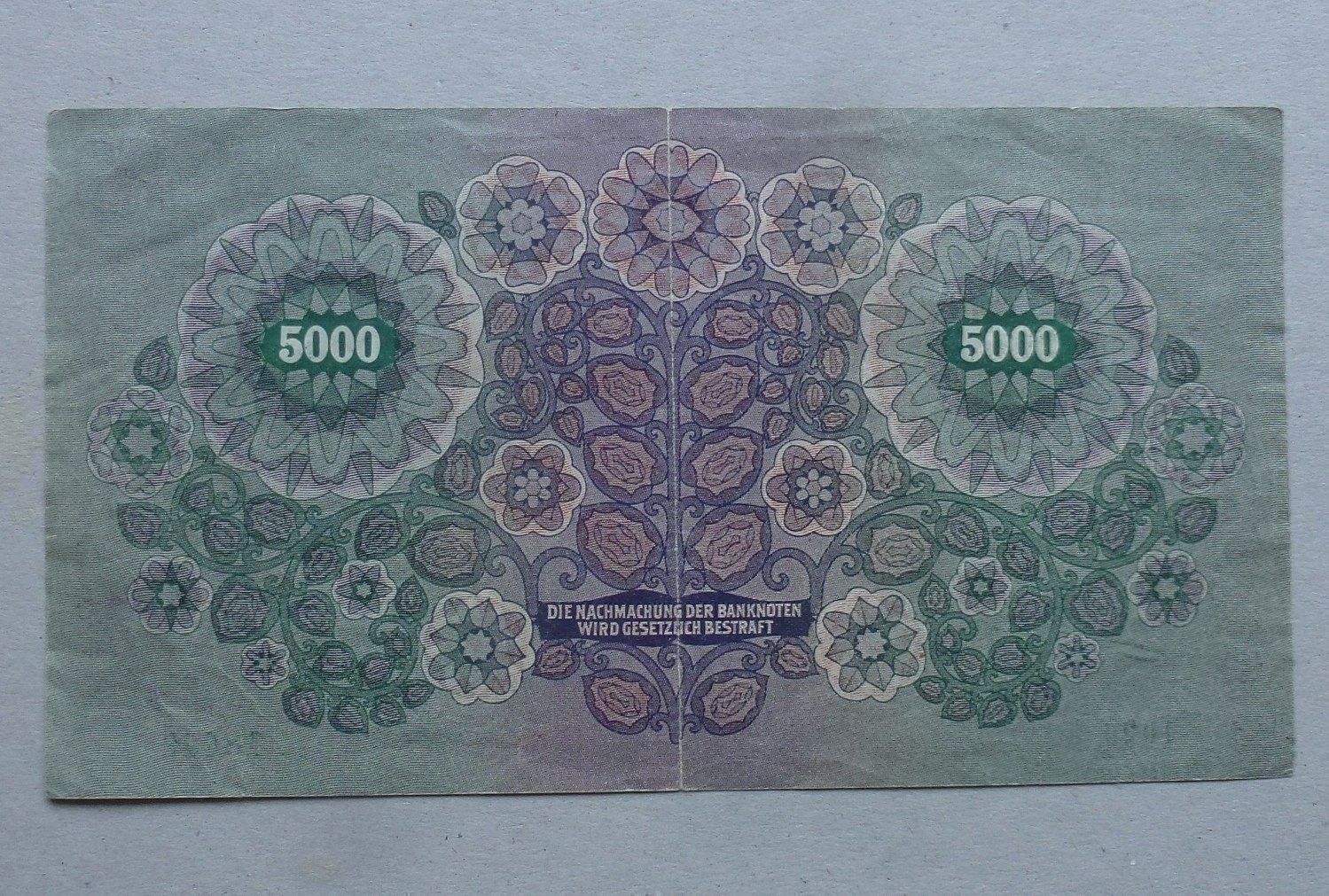 Banknoten: Österreich ++ 5000 Kronen 1922 – Gebraucht aus Walkringen von Casablanca777 1