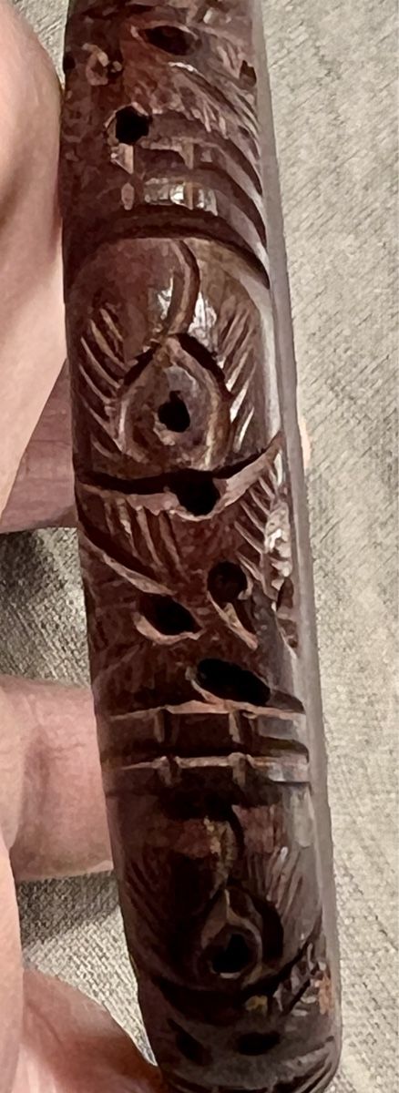 Armbänder & -reifen: Bracelet jonc en bois sculpté, Inde, vintage – Gebraucht aus Genève von DELIRBEADS 4