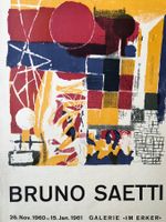 Plakat BRUNO SAETTI Galerie im Erker Original 1960 handsign.