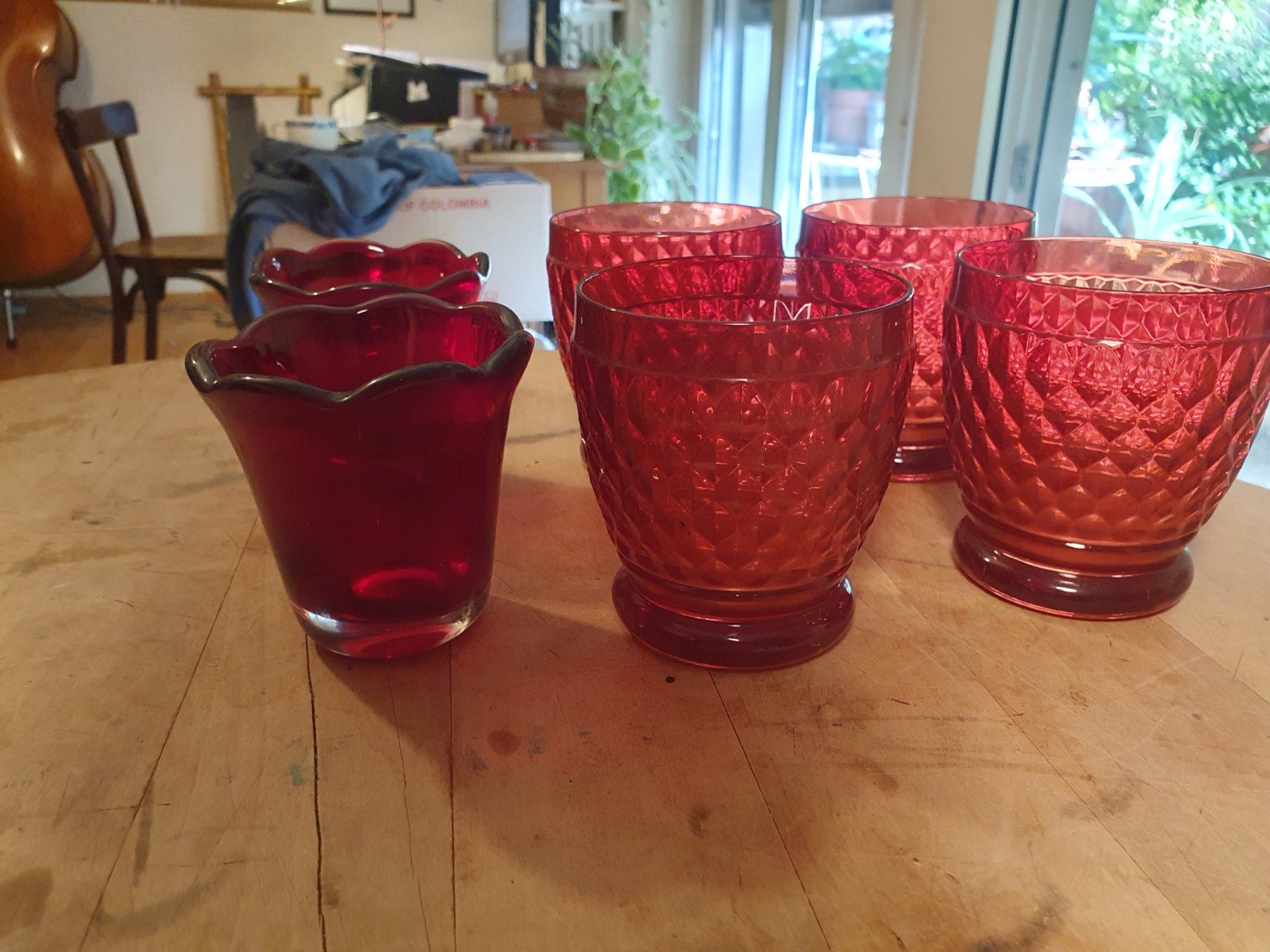 Portacandele: 6 Stk Windlichter rot – Usato da Zürich venduto da loosebone 1
