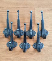 7 Wandhaken / Garderobenhaken aus Metall, im Vintage Look