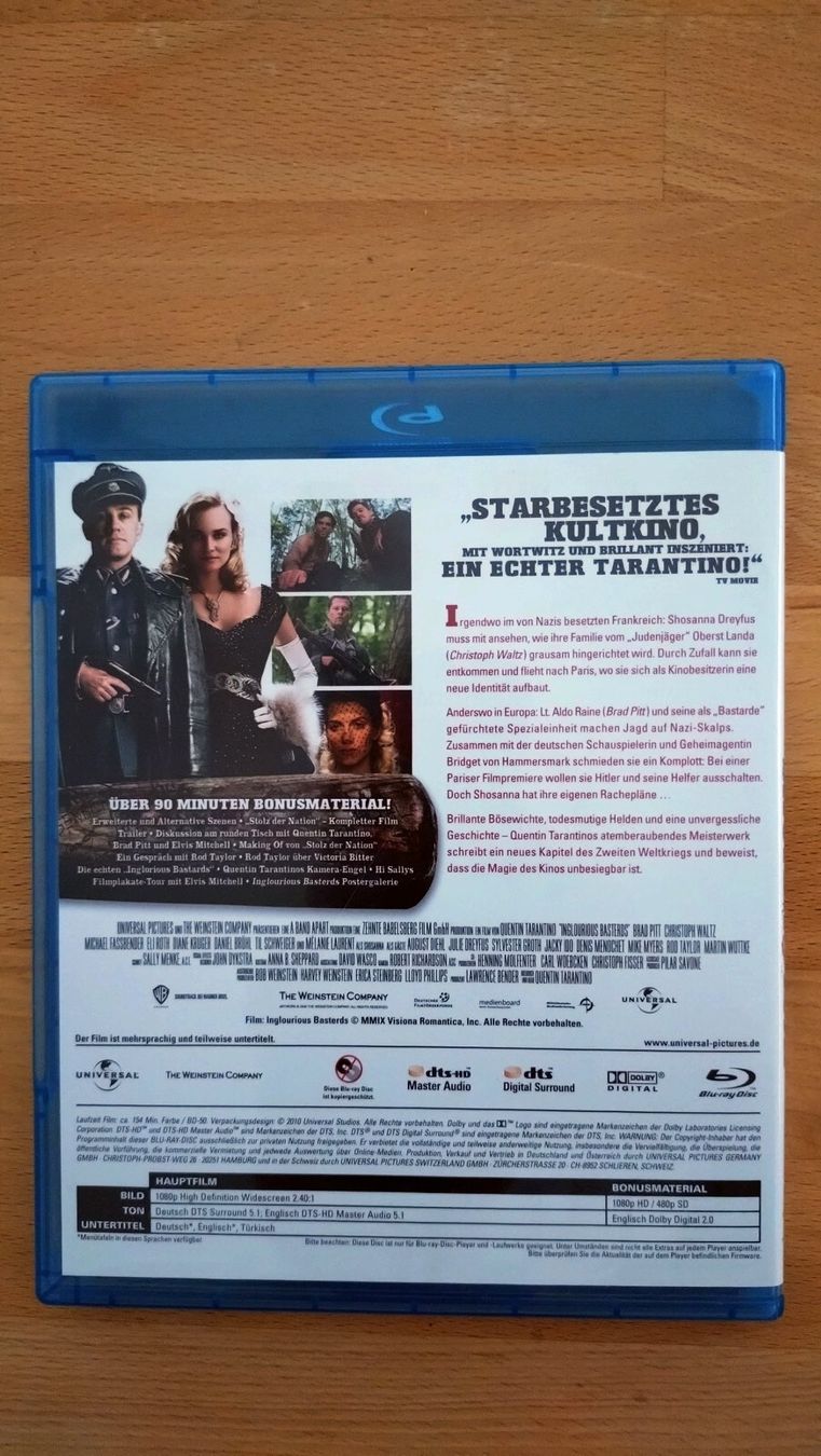 Tutti i DVDs: Inglourious Basterds (2009) Blu-Ray – Usato da Biel/Bienne venduto da ludwigvanfreddie 1
