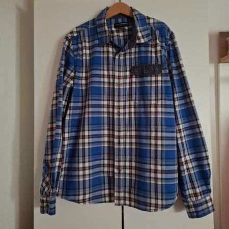 Jungen Langarmhemd, blau/karo, Gr. 146/152