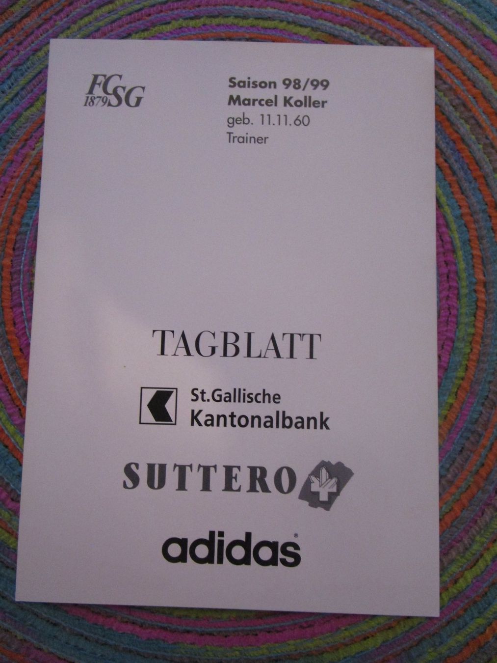 Autographes: FC ST.GALLEN MARCEL KOLLER TRAINER AUTOGRAMM ANTIK – D'occasion à GUTENSWIL par Alpina6 1