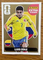 Panini Extra Sticker Luis Diaz Gold, Silber, Bronze, lila