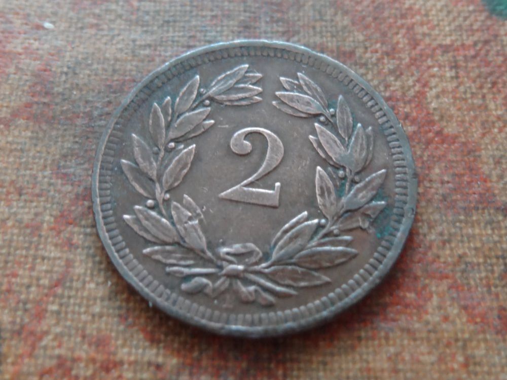 Alle Münzen: 2 Rp. 1897 – Gebraucht aus Romanel-sur-Lausanne von Swift13 1