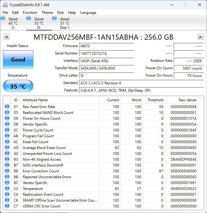 Harddisks: Micron SSD 256GB M.2 SATA NGFF – Gebraucht aus Rebstein von sho_7yky 1
