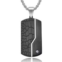 UNISEX ANHÄNGER EDELSTAHL ZIRKONIA SCHWARZ SILBERFARBEN