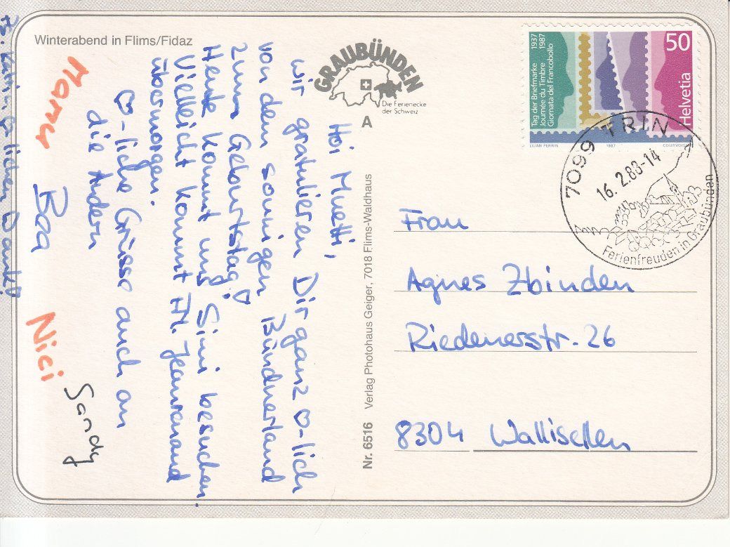 Cartoline postali: Flims Fidaz 1988 – Usato da Bürglen TG venduto da StampGraf 1