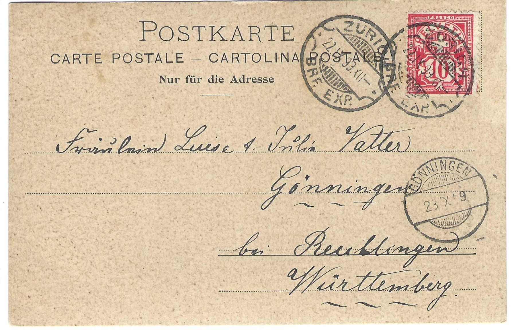 Cartoline postali: Zürich, – Usato da Wildhaus venduto da Brunphil 1