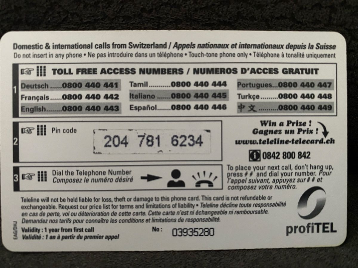 Schede telefoniche: Teleline – Usato da Lausanne venduto da babacard10 1