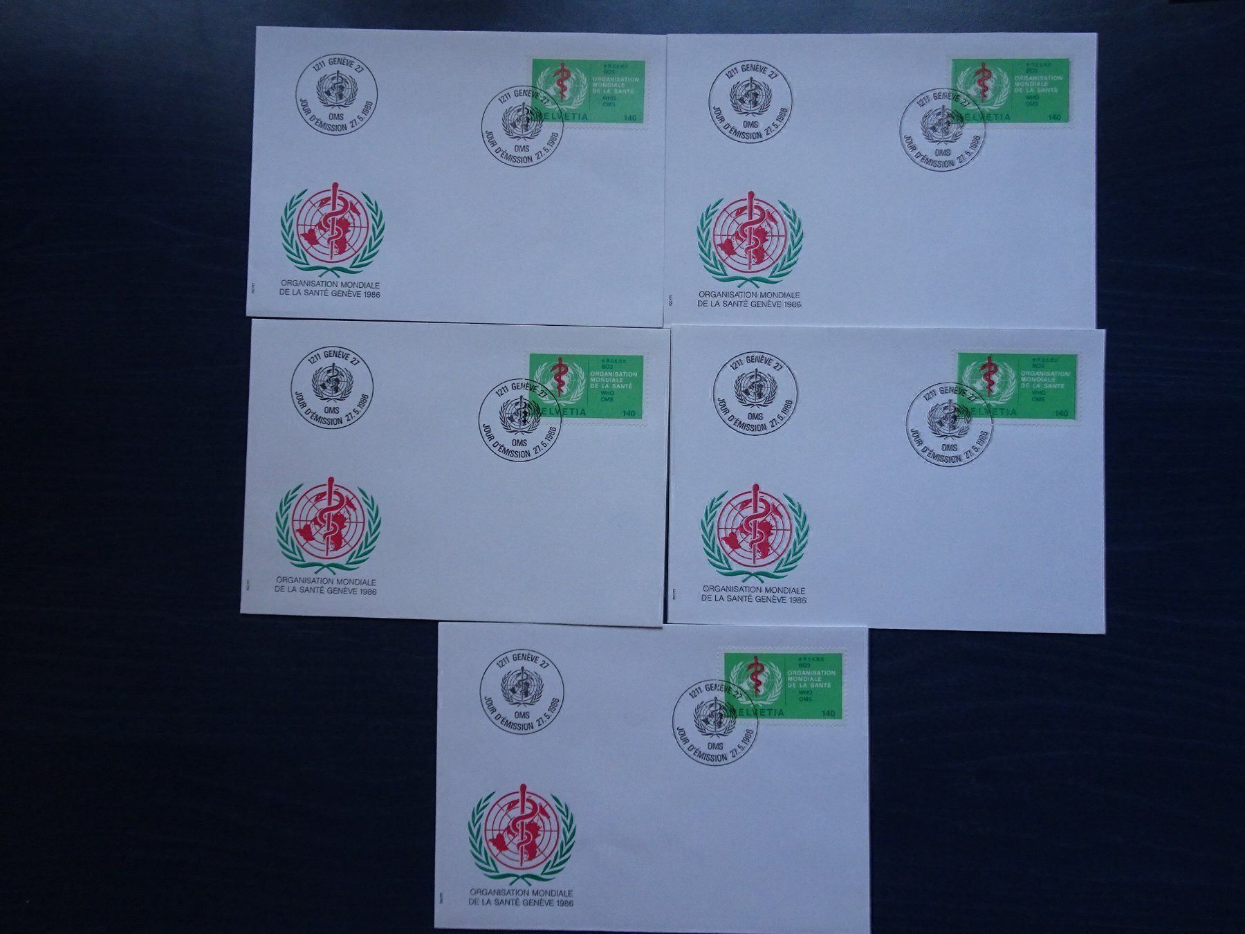 Tutti i francobolli: FDC  OMS  1986 – Nuovo (secondo la descrizione) da Aadorf venduto da Chnorli-Furz