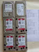 6x HDD Festplatten Set WD Red ,Hitachi,Seagate 1TB, 3TB, 4TB