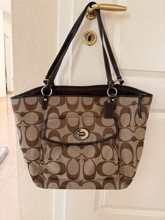 Coach Handtasche braun mit Logo Muster guter Zustand
