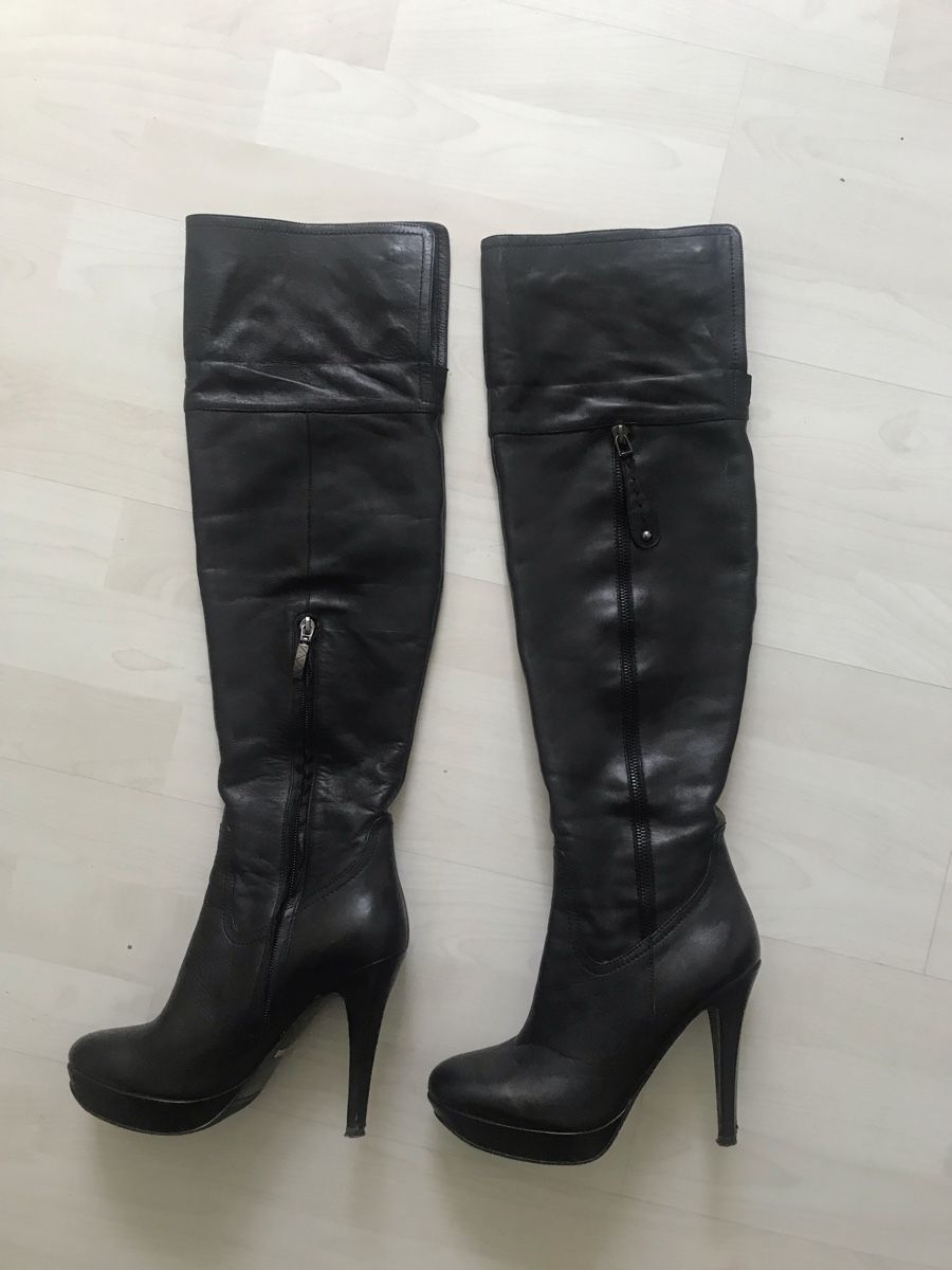 Damenschuhe: Overknee-Stiefel 5th Avenue, schwarz, echtes Leder – Gebraucht aus Bremgarten AG von Belana0 1