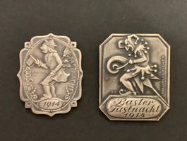 2 x Fasnacht Basel Silberplaketten 1914 **