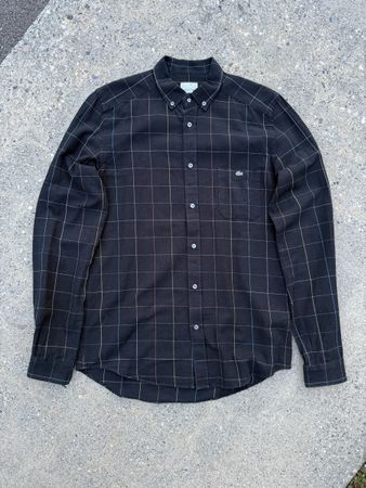 Chemise Lacoste carreaux noir homme, taille 39