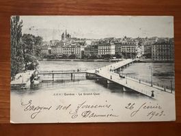 Postkarte Genf Le Grande Quai Litho 1903 (P552)