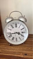 Silver Alarm Clock with Roman Numerals - Wake Up in Style!