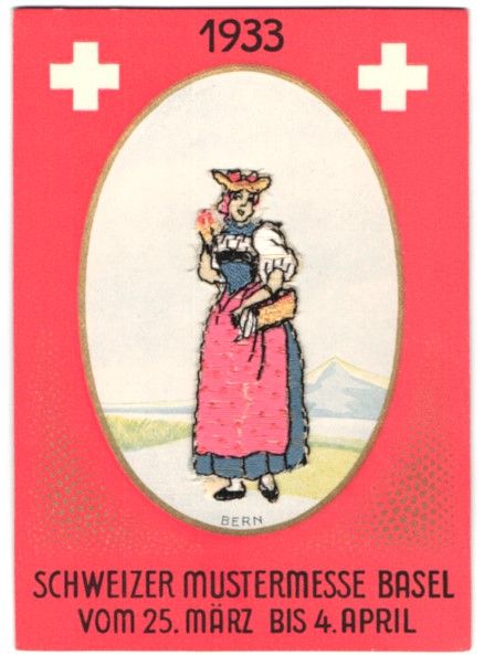 Cartoline postali: Stick-AK Basel, Schweizer Mustermesse 19 – Usato da Berlin venduto da bartko-reher