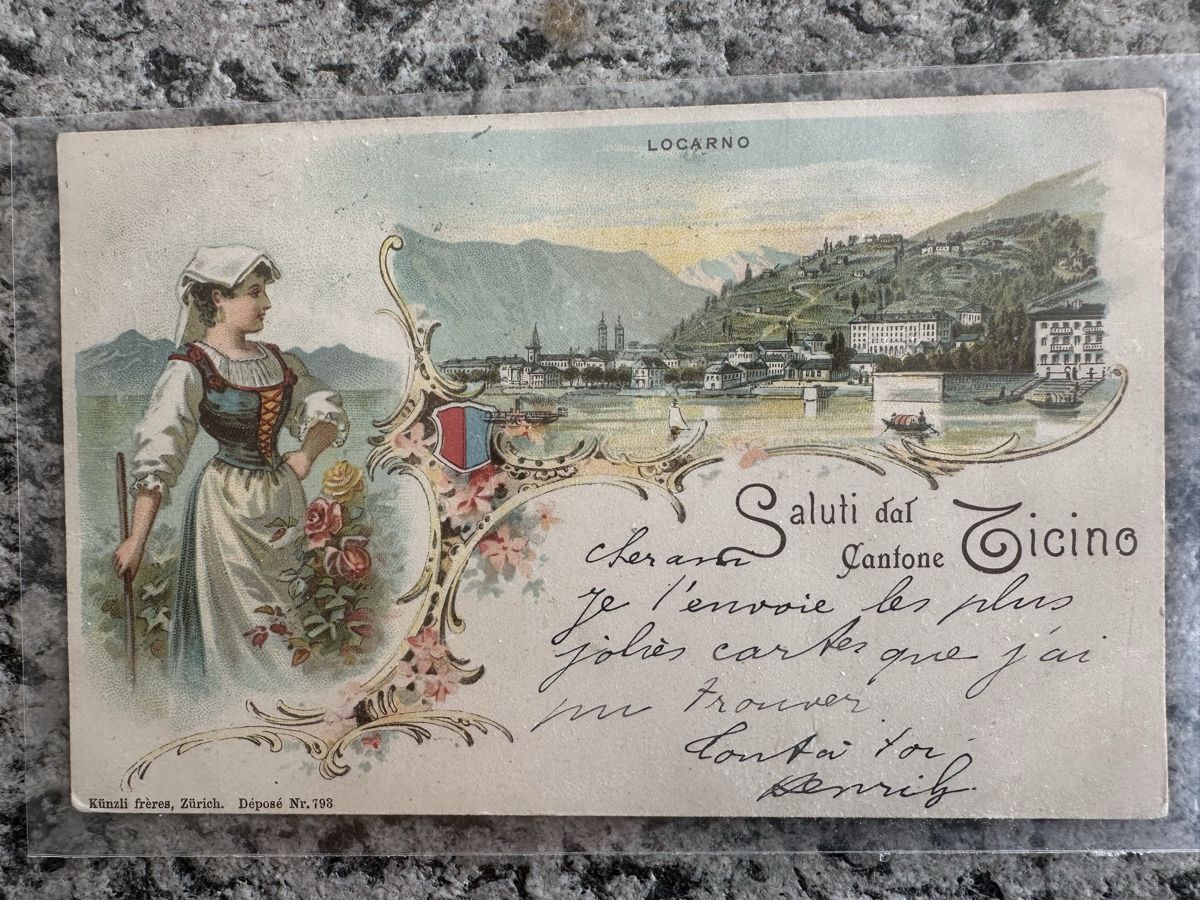 Cartoline postali: Litho Künzli Locarno Tracht – Usato da Wettingen venduto da Phibras