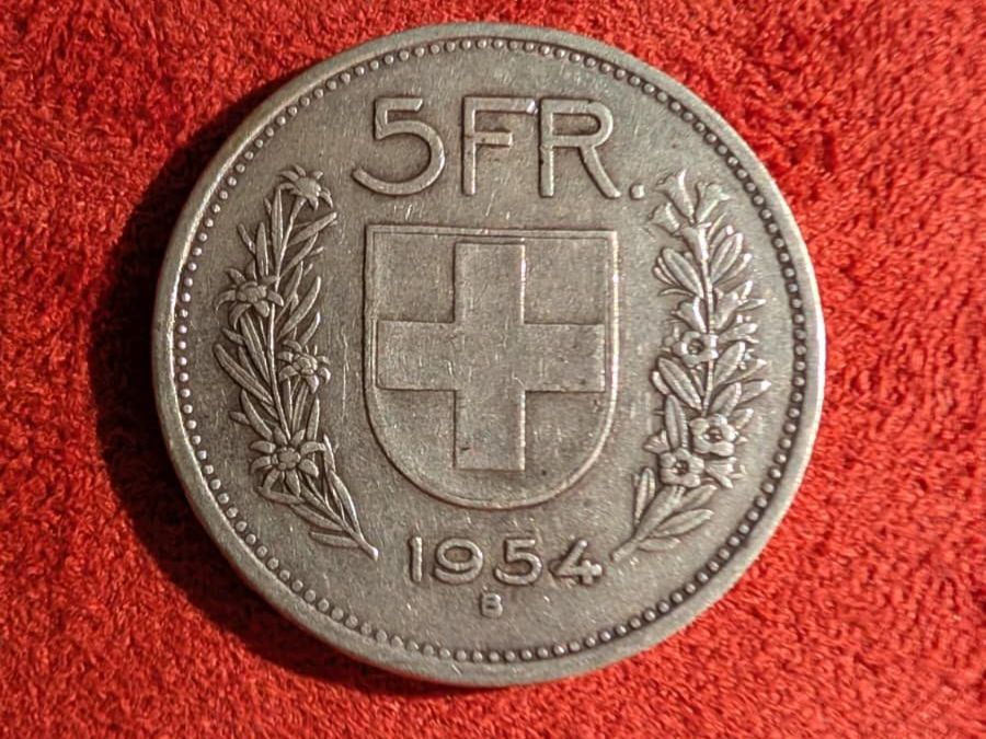 Tutti le monete: Schweizer Silbermünze 5 Franken 1954 – Usato da Oberbüren venduto da Kickflip95