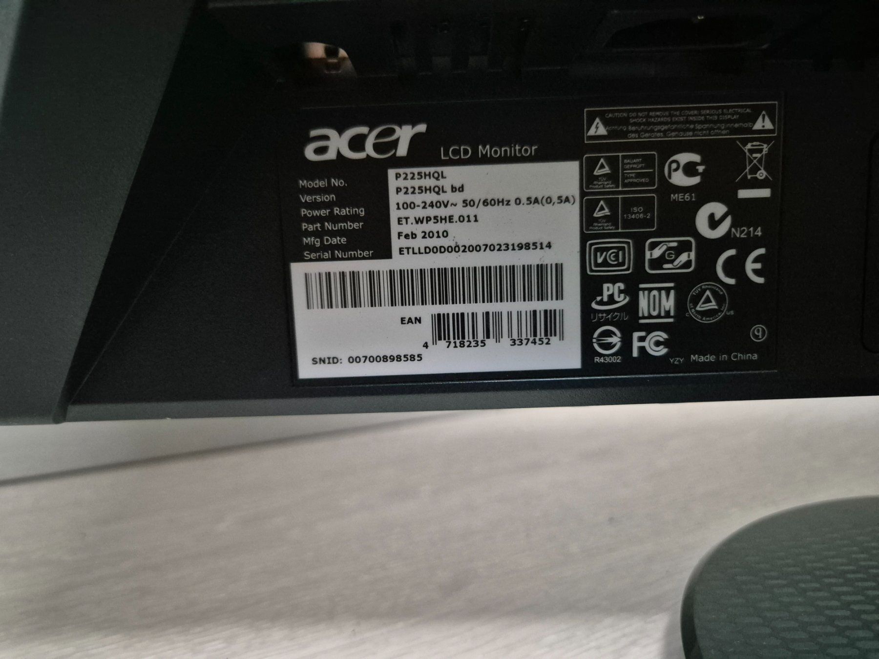 Acer Monitore: Acer Bildschirm P225HQL 22 Zoll – Gebraucht aus Gerlafingen von Takuta 3