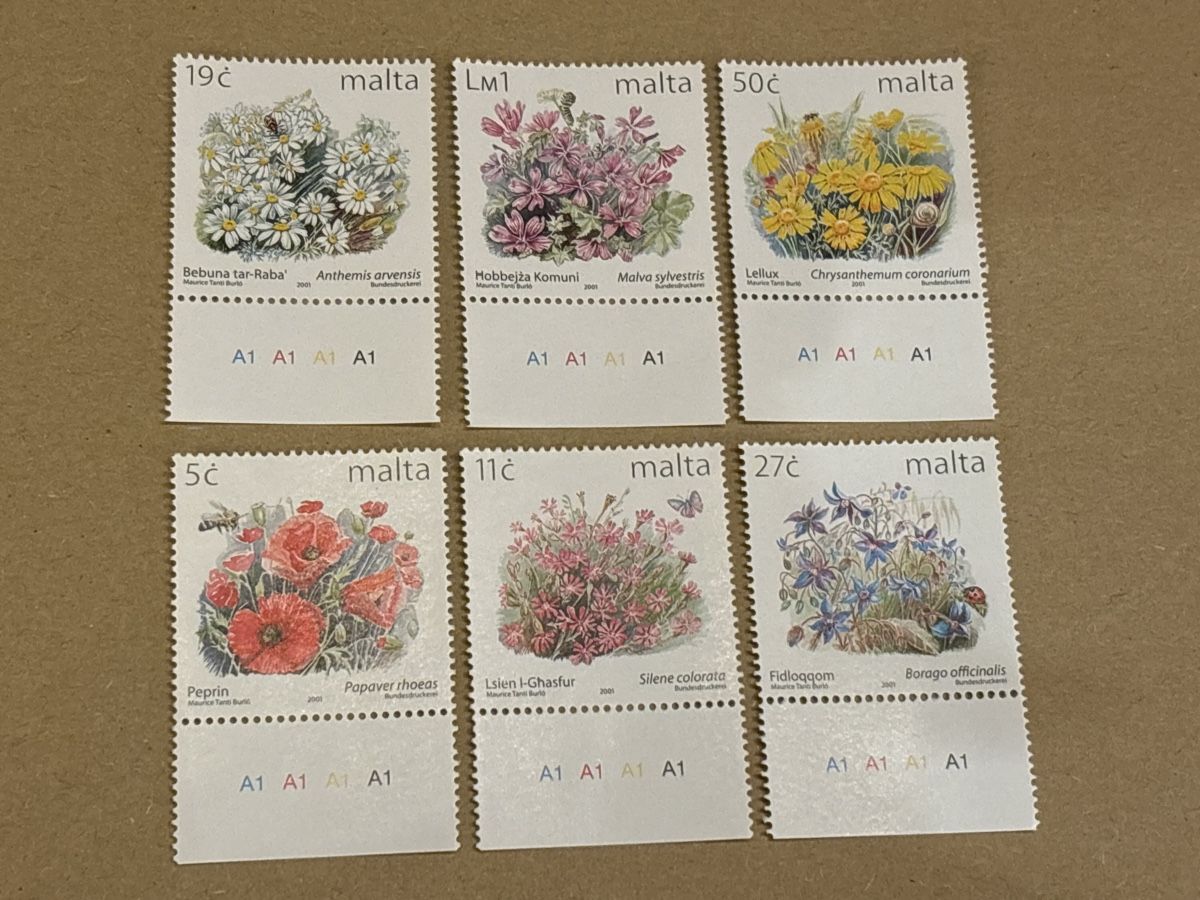 Tutti i francobolli: Malta 2001, 6er Briefmarken-Set, Blumen – Nuovo (secondo la descrizione) da Zürich venduto da engebrunau
