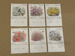 Malta 2001, 6er Briefmarken-Set, Blumen *Neu*