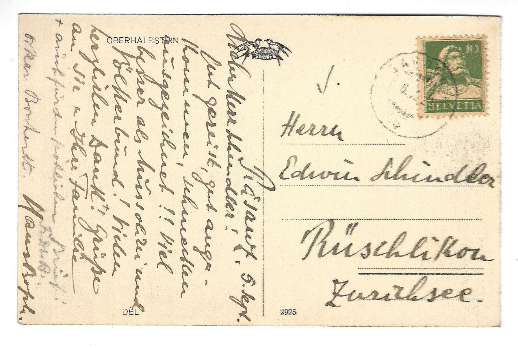 Cartoline postali: AK Oberhalbstein Surmeir Kirche – Usato da Frauenfeld venduto da Astra13 1