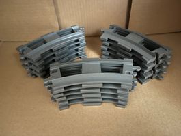 Lego Duplo Schienen altgrau Kurven Gleise zur Eisenbahn