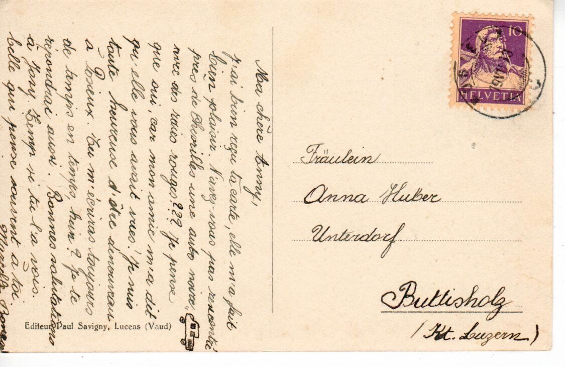 Cartoline postali: Posieux – Usato da Wolhusen venduto da Curver9 1