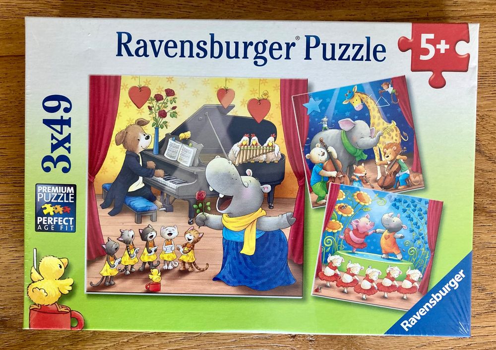Ravensburger Kinderpuzzel – 3 X 49 Stukjes, Bos-/dierentuin-/huisdieren, Voor Kids Vanaf 5 Jaar