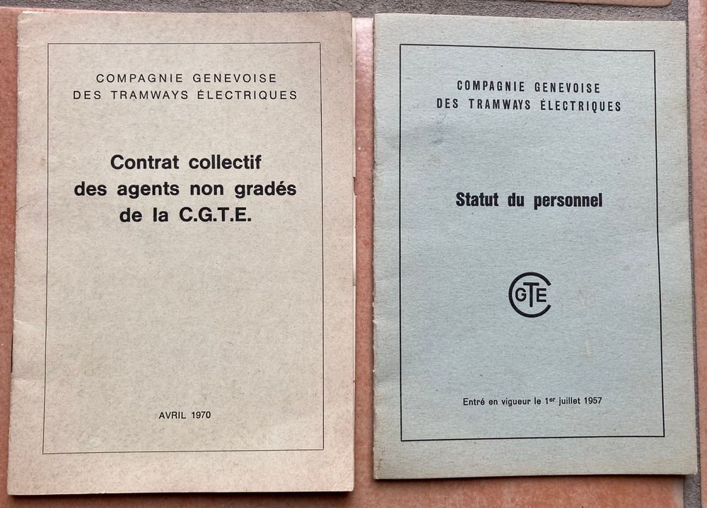 CGTE- Statut du personnel 1957 + Contrat collectif ... 1970 (D'occasion ...