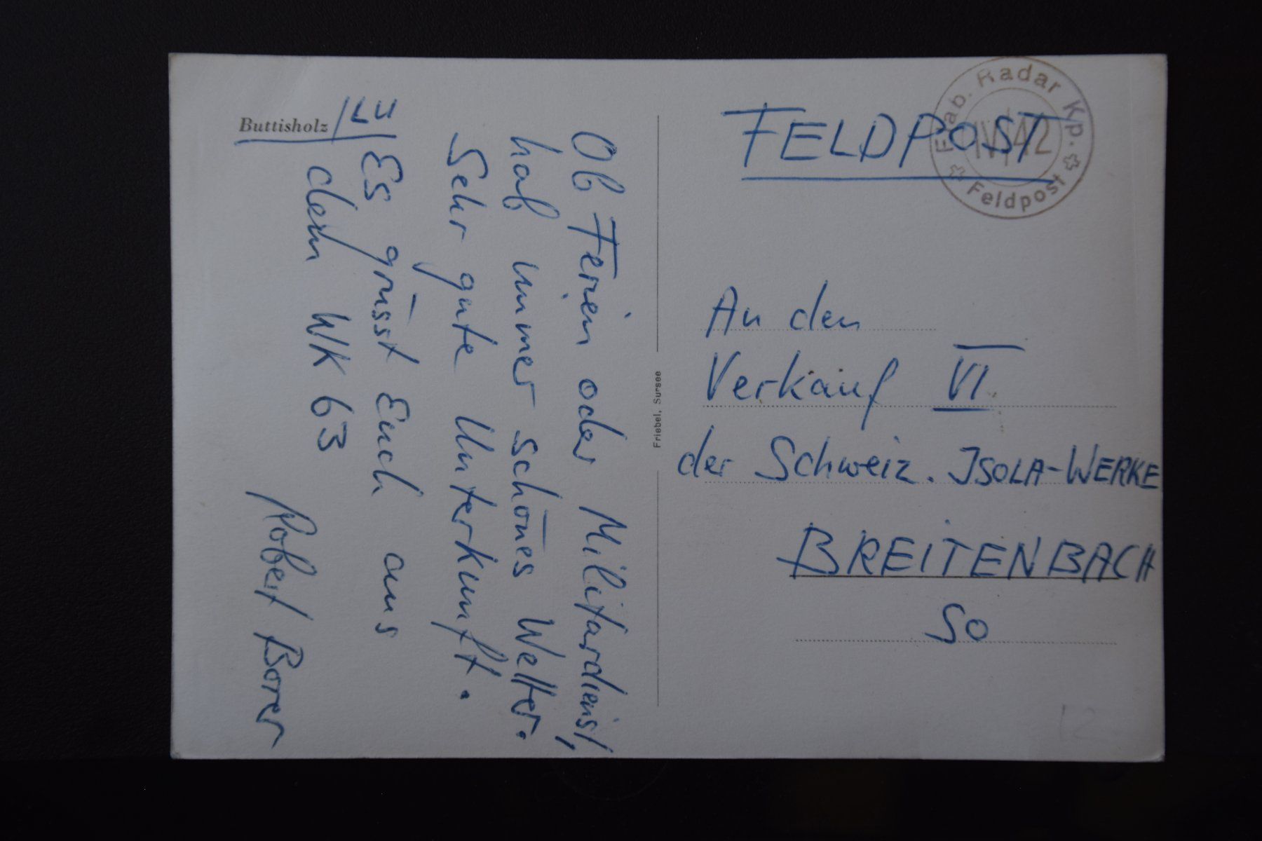 Ansichtskarten: AK Luzern, Buttisholz Feldpost – Gebraucht aus Luzern von CH2018 1