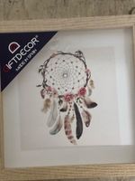 Traumbildfänger Quadro mit Blumen und Federn Holzrahmen