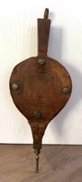 Antiker Kamin Blasebalg  aus Holz + Leder Vintage Blasbalg