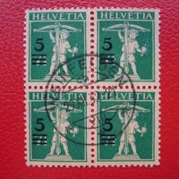 1932: Nr.181 Viererblock-Block von WEINFELDEN, Kat: 90.-