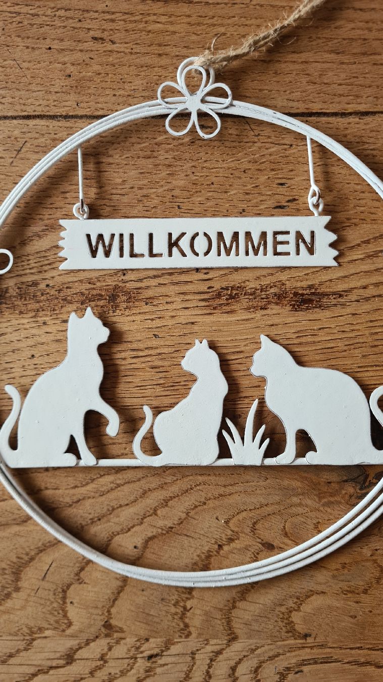 Toutes les décorations: Deko für Katzenfreunde Willkommen – Neuf avec emballage d'origine à Böttstein par decodor-angi 2